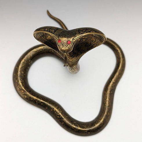 アンティーク コブラ型 真鍮製 懐中時計ホルダー ディスプレイスタンド 高さ15cm